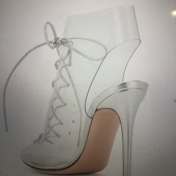 Gianvito  Rossi clear lace up white booties - Picture 1 of 7